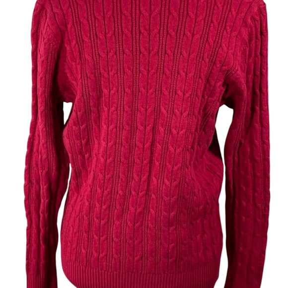 St. John's Bay Cable Knit Sweater Red Size XL Extra Large Crew Neck Women's - Picture 3 of 6